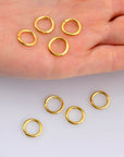 24K Gold Vermeil High Quality Open Jump Rings, 24K Gold Plated 925 Silver Thick Open Rings, Jewelry Supplies, Jewelry Findings, VM68A-E