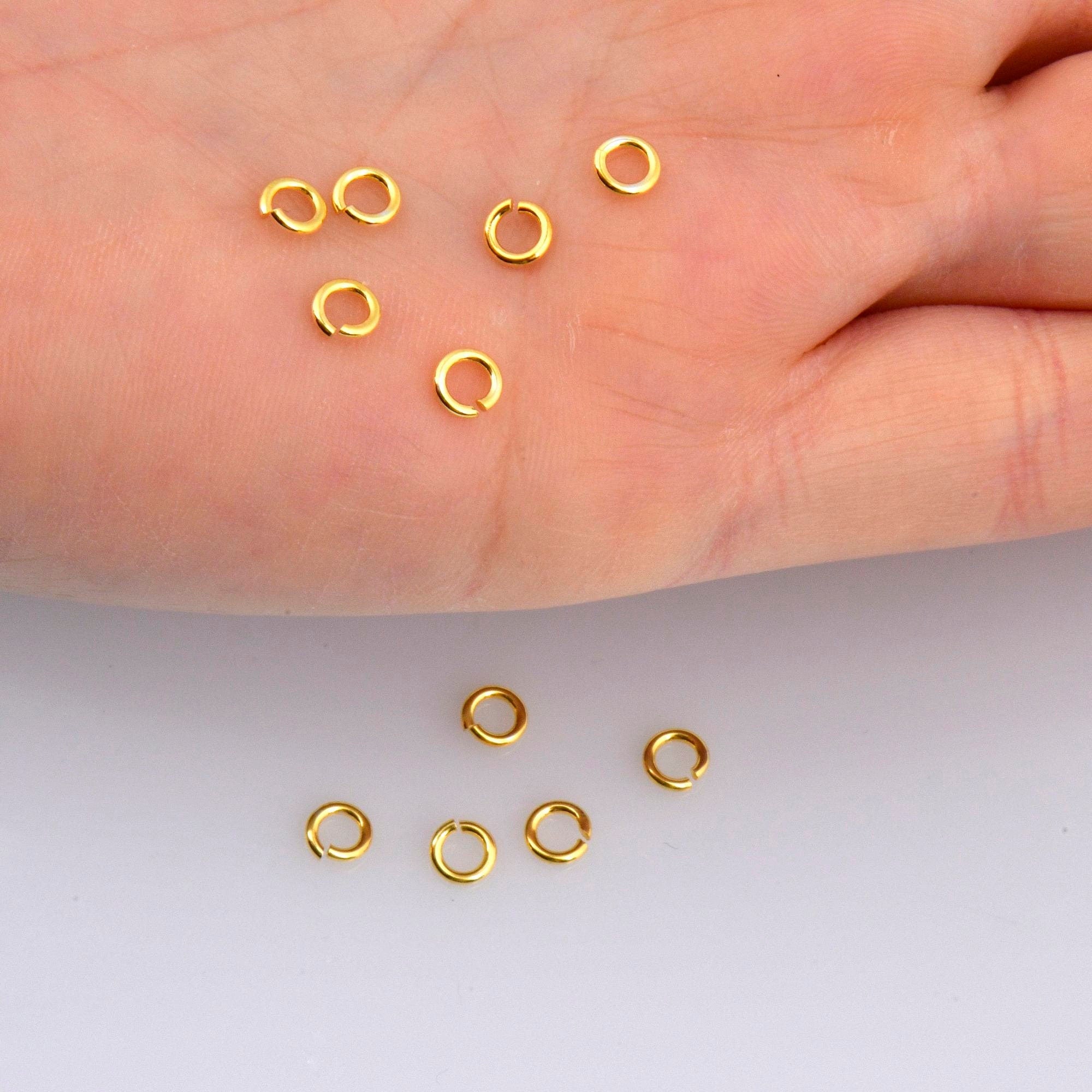24K Gold Vermeil High Quality Open Jump Rings, 24K Gold Plated 925 Silver Thick Open Rings, Jewelry Supplies, Jewelry Findings, VM68A-E