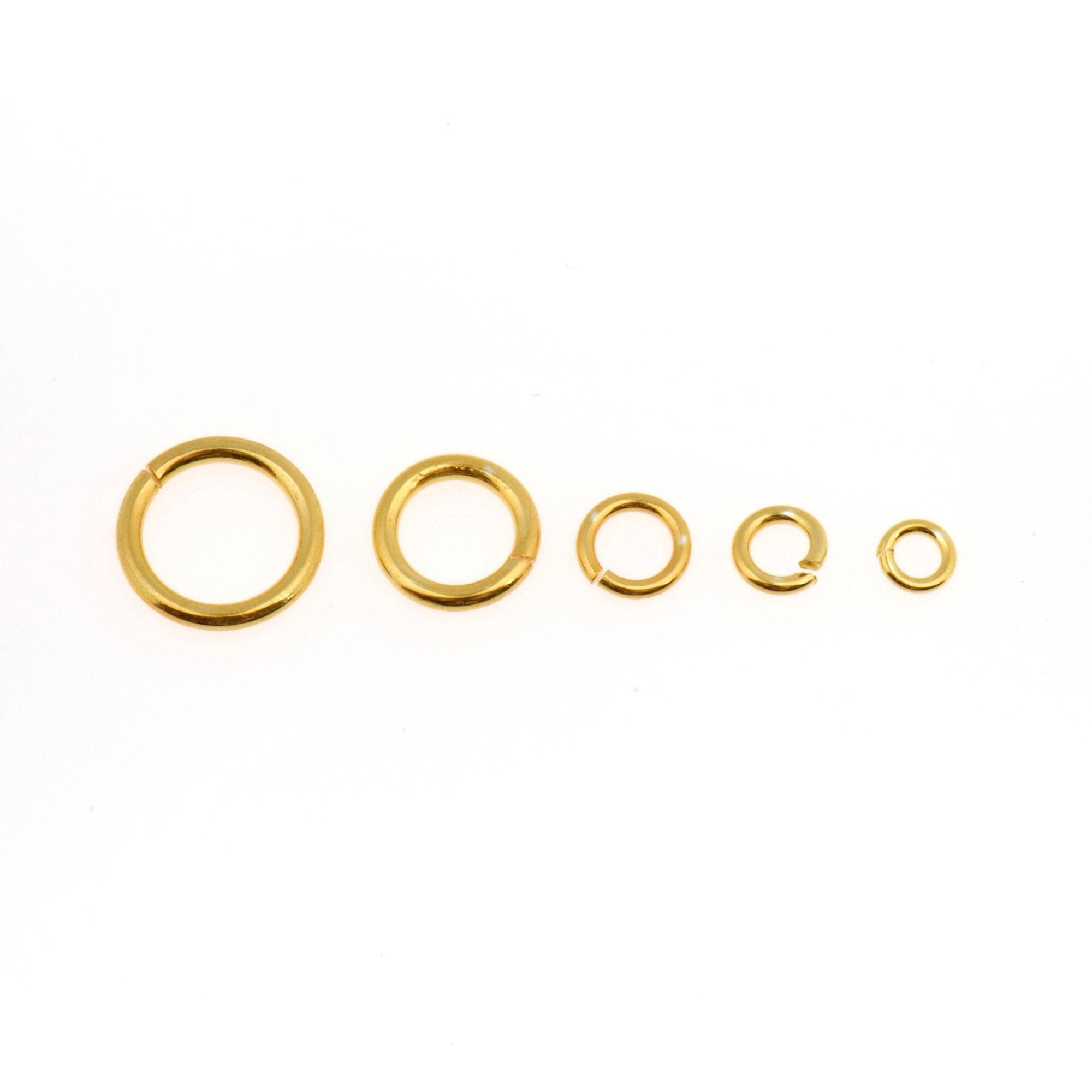 24K Gold Vermeil High Quality Open Jump Rings, 24K Gold Plated 925 Silver Thick Open Rings, Jewelry Supplies, Jewelry Findings, VM68A-E