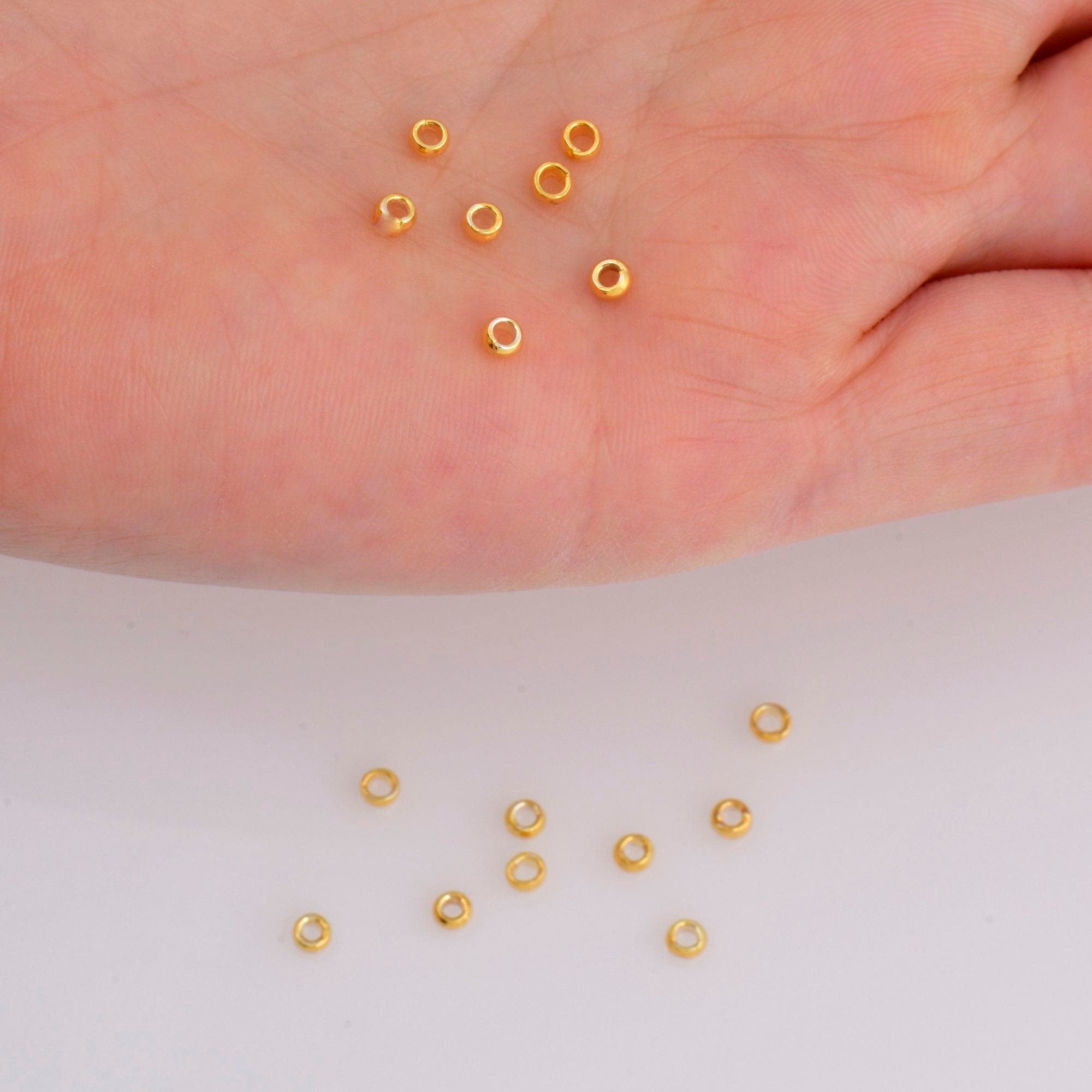 3 x 1.6 mm 925 Sterling Silver Closed Ring Separators İn 24K Gold Vermeil 20 Pcs, Jewelry Findings, VM69A