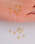 4 x 1.6 mm 925 Sterling Closed Ring Separators İn 24K Gold Vermeil 12 Pcs, Jewelry Findings, VM69B