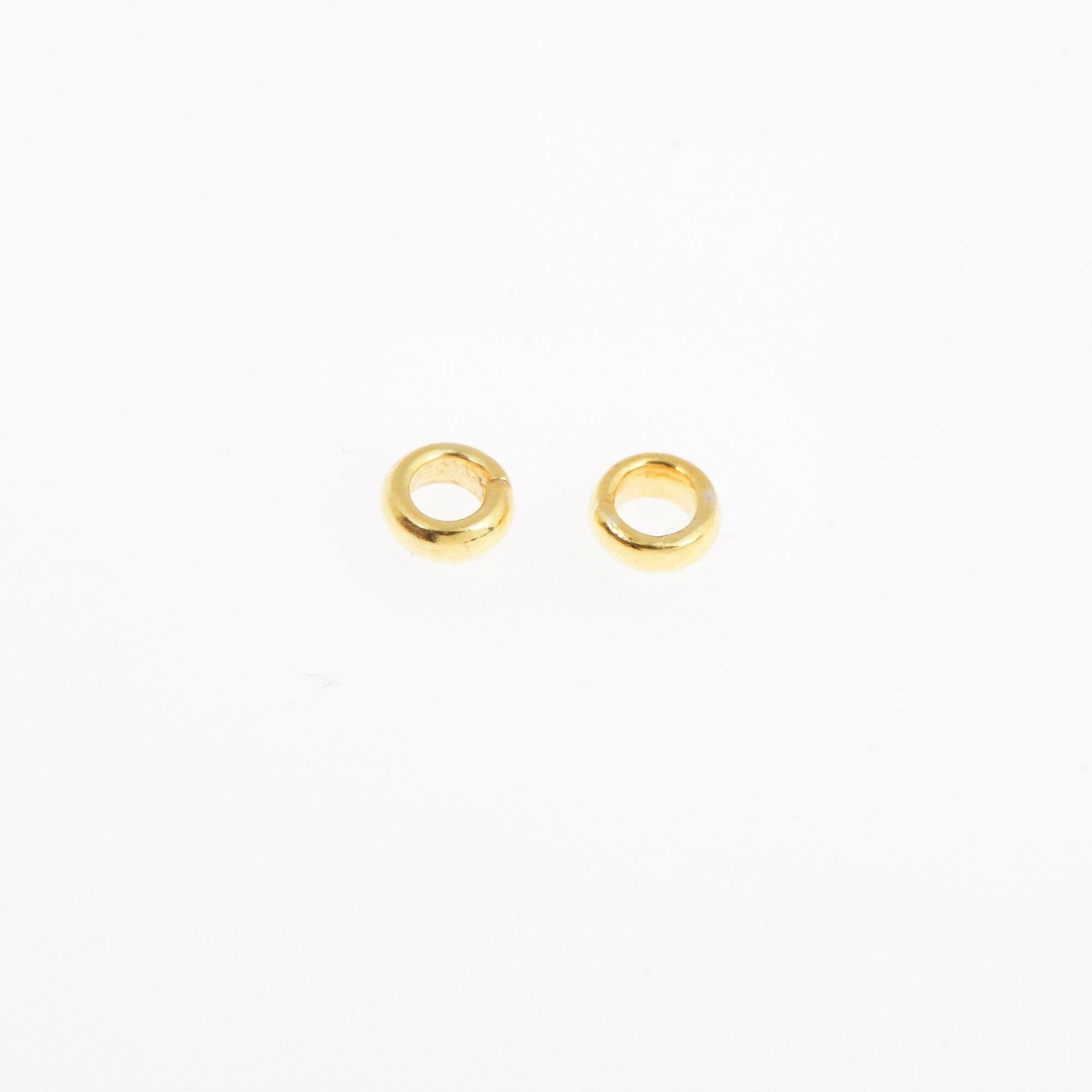 4 x 1.6 mm 925 Sterling Closed Ring Separators İn 24K Gold Vermeil 12 Pcs, Jewelry Findings, VM69B