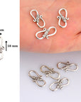 925 Sterling Silver S Clasps, Silver Hook Clasps, Antique Solid Silver Connectors, Jewelry Making Supplies, Silver Jewelry Findings, M64B