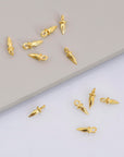 24K Gold Vermeil and 925 Solid Silver 8 Pcs Spike Dangle Charm, Faceted Spike Charm, Gold Plated Cone Dangles, Jewelry Findings, M/VM72