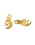 24K Gold Vermeil Eagle Claws, 925 Solid Silver Dragons Claw Charms, 24K Gold Plated Eagle Claw Pendant, Jewelry Making Findings, VM73