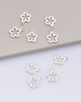 925 Sterling Silver 3 Pcs Flower Charms, Silver Flower Charm Dangles, Solid Silver Flower Pendants, Jewelry Making Findings, Supplies, M74