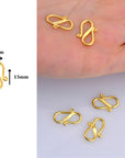 24K Gold Vermeil S Clasps, 925 Solid Silver Hook Clasps, Sterling Silver Connectors in 24K Gold, Jewelry Supplies, Jewelry Findings, VM65A