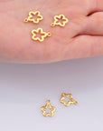 24K Gold Vermeil 3 Pcs Flower Charms, 925 Sterling Silver Flower Charm Dangles, 24K Gold Plated Flower Pendants, Jewelry Findings, VM74