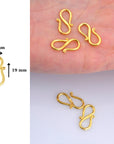 24K Gold Vermeil and 925 Silver S Clasps, Solid Silver Hook Clasps, Gold & Silver Connector, Jewelry Supplies, Jewelry Findings, M/VM65A-B