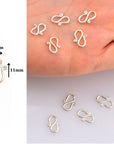 925 Sterling Silver S Clasps, Silver Hook Clasps, Antique Solid Silver Connectors, Jewelry Making Supplies, Silver Jewelry Findings, M66