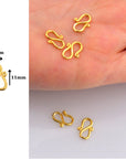 24K Gold Vermeil & 925 Silver S Clasps, Gold Hook Clasps, Sterling Silver Connectors in Gold, Jewelry Findings, M/VM66