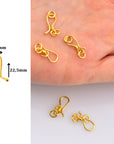24K Gold Vermeil S Hook Clasps with Ring, 925 Silver Hook Clasps, 24K Gold Plated S Connectors, Jewelry Supplies, Jewelry Findings, VM67B