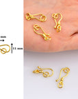 24K Gold Vermeil S Hook Clasps with Ring, 925 Silver Hook Clasps, 24K Gold Plated S Connectors, Jewelry Supplies, Jewelry Findings, VM67C