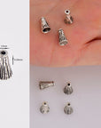 925 Sterling Silver Cone Shape Beads, Solid Silver Cone Bead Caps, Antiique Silver End Bead Cones, Pyramid Bead Caps, Jewelry Findings, M29A