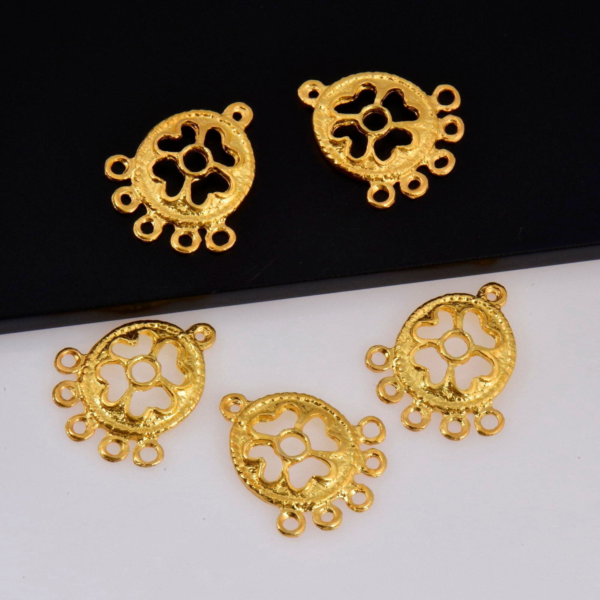 925 Sterling Silver & 24K Gold Vermeil Chandelier Component for Earring, Pendants, Chandelier Connector, Jewelry Findings, SV4/S4
