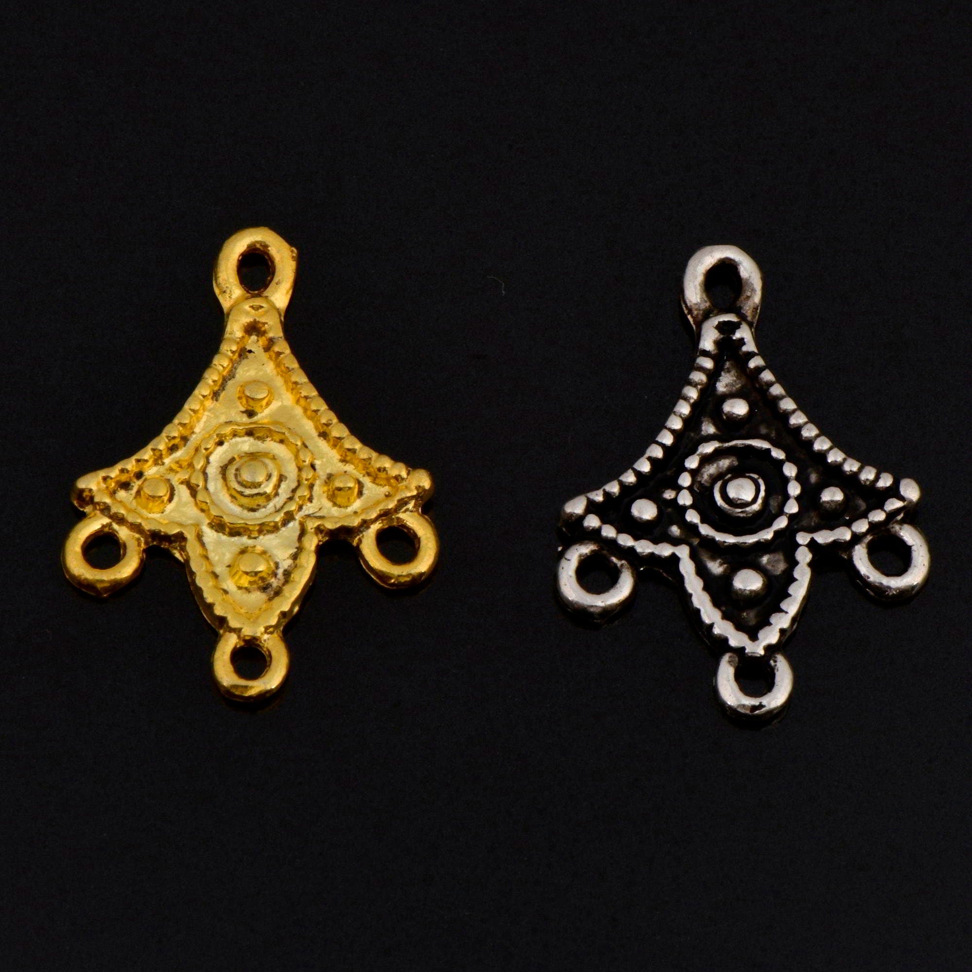 925 Sterling Silver & 24K Gold Vermeil Chandelier Component for Earring, Pendants, Chandelier Connector, Jewelry Findings, SV7/S7