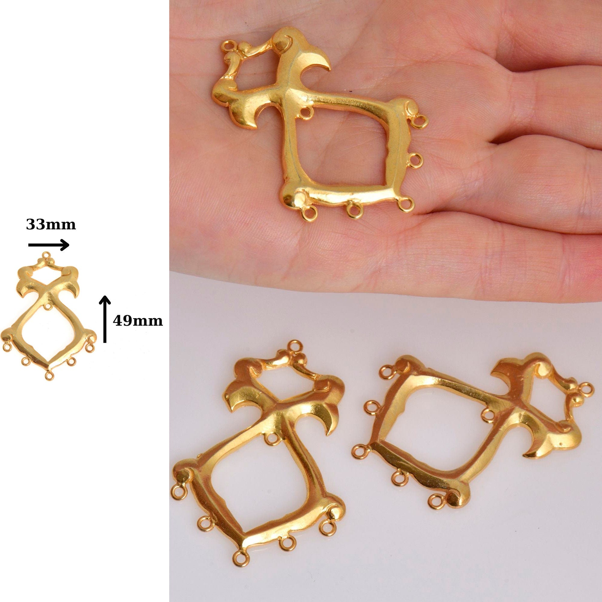 925 Sterling Silver Chandelier Component for Earring, Pendants, 24K Gold Vermeil Chandelier Connectors, Jewelry Findings, S9V