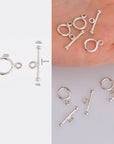 925 Sterling Silver Toggle Clasps, Solid Silver Toggle Clasp, Silver Plain Toggle Clasp Set, Jewelry Making Supplies, Jewelry Findings, M59B