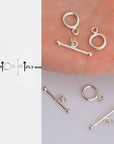 925 Sterling Silver Toggle Clasps, Solid Silver Toggle Clasp, Silver Plain Toggle Clasp Set, Jewelry Making Supplies, Jewelry Findings, M59C