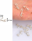 925 Sterling Silver S Hook Clasps with Ring, Silver Hook Clasps, Solid Silver S Connectors, Jewelry Making Supplies, Jewelry Findings, M67A