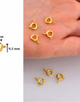 24K Gold Vermeil Round Clasps, 925 Solid Silver Round Trigger Clasp, Gold Plated Round Spring Clasp, Jewelry Supply, Jewelry Findings, VM56B