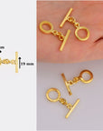 24K Gold Vermeil Toggle Clasps, 925 Solid Silver Toggle Clasp, Gold Plated Plain Toggle Clasp Set, Jewelry Supply, Jewelry Findings, VM58A