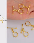 24K Gold Vermeil Toggle Clasps, 925 Solid Silver Toggle Clasp, Gold Plated Plain Toggle Clasp Set, Jewelry Supply, Jewelry Findings, VM59D