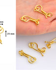 24K Gold Vermeil S Hook Clasps with Ring, 925 Silver Hook Clasps, 24K Gold Plated S Connectors, Jewelry Supplies, Jewelry Findings, VM67E