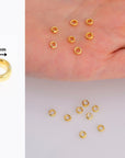 4 x 1.6 mm 925 Sterling Closed Ring Separators İn 24K Gold Vermeil 12 Pcs, Jewelry Findings, VM69B