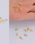 24K Gold Vermeil 8 Pcs Spike Dangle Charm, 925 Solid Silver Faceted Spike Charm, 24K Gold Plated Cone Dangles, Jewelry Making Findings, VM72