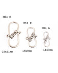 925 Sterling Silver S Clasps, Silver Hook Clasps, Antique Solid Silver Connectors, Jewelry Making Supplies, Silver Jewelry Findings, M64A-C