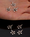 925 Sterling Silver Flower Dangle Charm, Solid Silver Star Dangle Charm, Necklace Dangle Charm, Earrings Dangle Charm, Jewelry Findings, S10