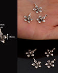 925 Sterling Silver Flower Dangle Charm, Solid Silver Star Dangle Charm, Necklace Dangle Charm, Earrings Dangle Charm, Jewelry Findings, S10
