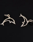 925 Sterling Silver Dolphin Dangle Charm, Solid Silver Fish Dangle Charm, Necklace Dangle Charm, Earring Dangle Charm, Jewelry Findings, S11