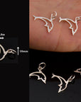 925 Sterling Silver Dolphin Dangle Charm, Solid Silver Fish Dangle Charm, Necklace Dangle Charm, Earring Dangle Charm, Jewelry Findings, S11