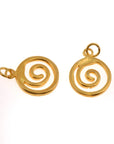 24K Gold Vermeil Spiral Dangle Charm, 925 Sterling Silver Swirl Dangle Charm, Necklace Dangle Charm, Earrings, Jewelry Findings, S12V
