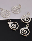 925 Sterling Silver & 24K Gold Vermeil Spiral Dangle Charm, Swirl Dangle Charm, Necklace Charm, Earrings, Jewelry Findings, S12V\S12