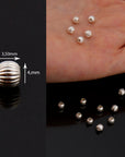 925 Sterling Silver Corrugated Round Beads, Seamless Round Beads, Silver Round Shape Beads, Seperator Beads, Jewelry Supplies, M5 A-F