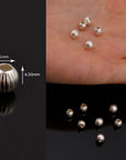 925 Sterling Silver Corrugated Round Beads, Seamless Round Beads, Silver Round Shape Beads, Seperator Beads, Jewelry Supplies, M5 A-F