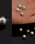 925 Sterling Silver Corrugated Round Beads, Seamless Round Beads, Silver Round Shape Beads, Seperator Beads, Jewelry Supplies, M5 A-F