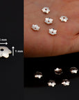 925 Sterling Silver & 24K Gold Vermeil Plain Bead Caps,Shiny Plain Bead Caps, Smooth Bead Caps, Jewelry Spacer Bead Caps, V/M14A-B-C