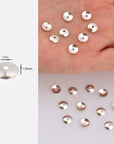 925 Sterling Silver & 24K Gold Vermeil Plain Round Bead Caps, Shiny Round Bead Caps, Round Spacer Bead Caps, Jewelry Making, V/M15A-B-C
