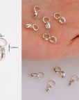 24K Gold Vermeil & 925 Silver Bails with Open Loop, Silver Open Loop Bails in Gold, Silver Connector Bails, Jewelry Findings, M/VM30 A-C