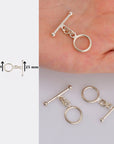 925 Sterling Silver Toggle Clasps, Solid Silver Toggle Clasp, Silver Plain Toggle Clasp Set, Jewelry Supplies, Jewelry Findings, M59A-E