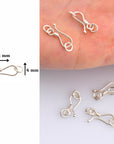 925 Sterling Silver S Hook Clasps with Ring, Silver Hook Clasps, Silver S Connectors, Jewelry Making Supplies, Jewelry Findings, M67A-E