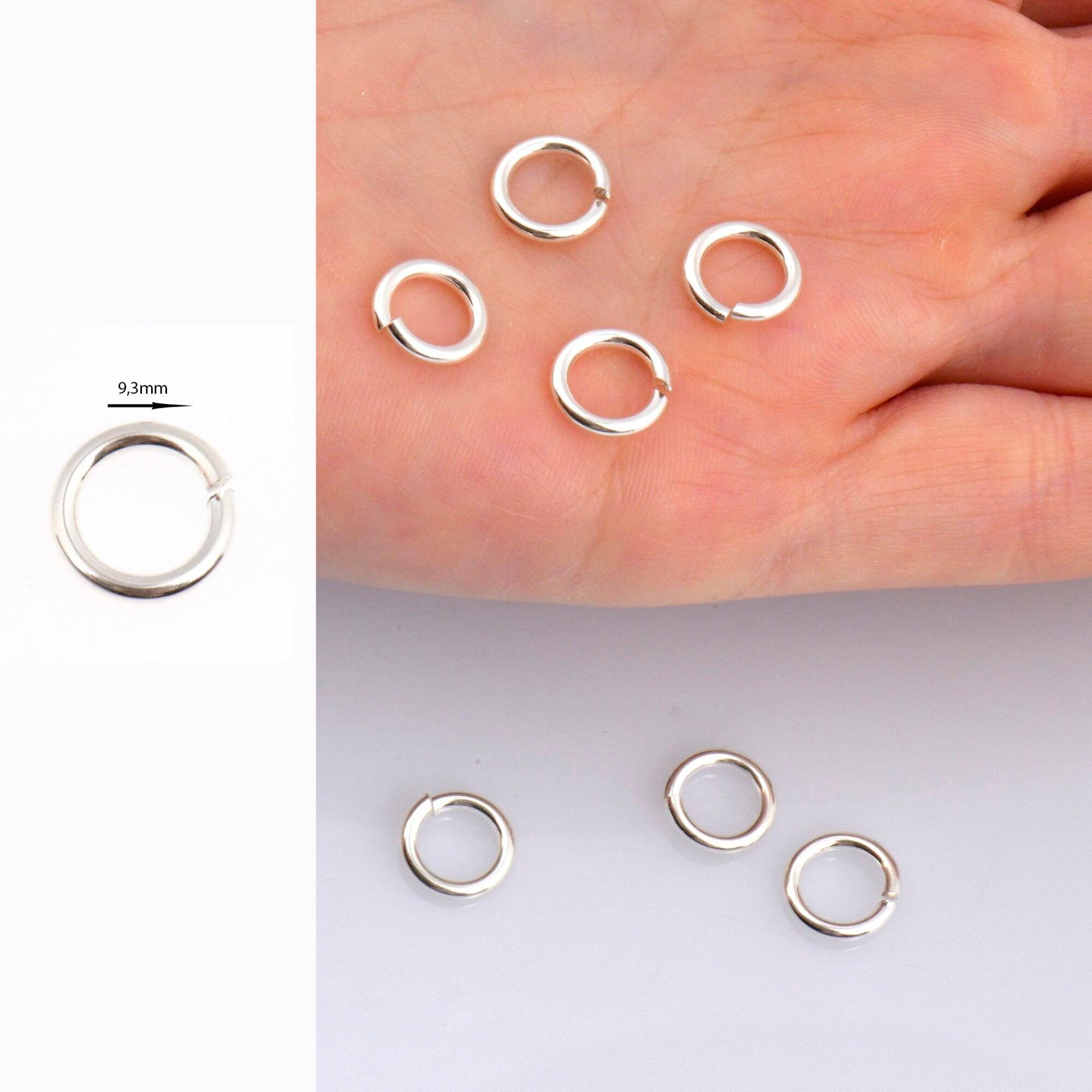 925 Sterling Silver High Quality Open Jump Rings, Solid Sterling Silver thick Open Rings, Jewelry Supplies, Findings, M68A-E