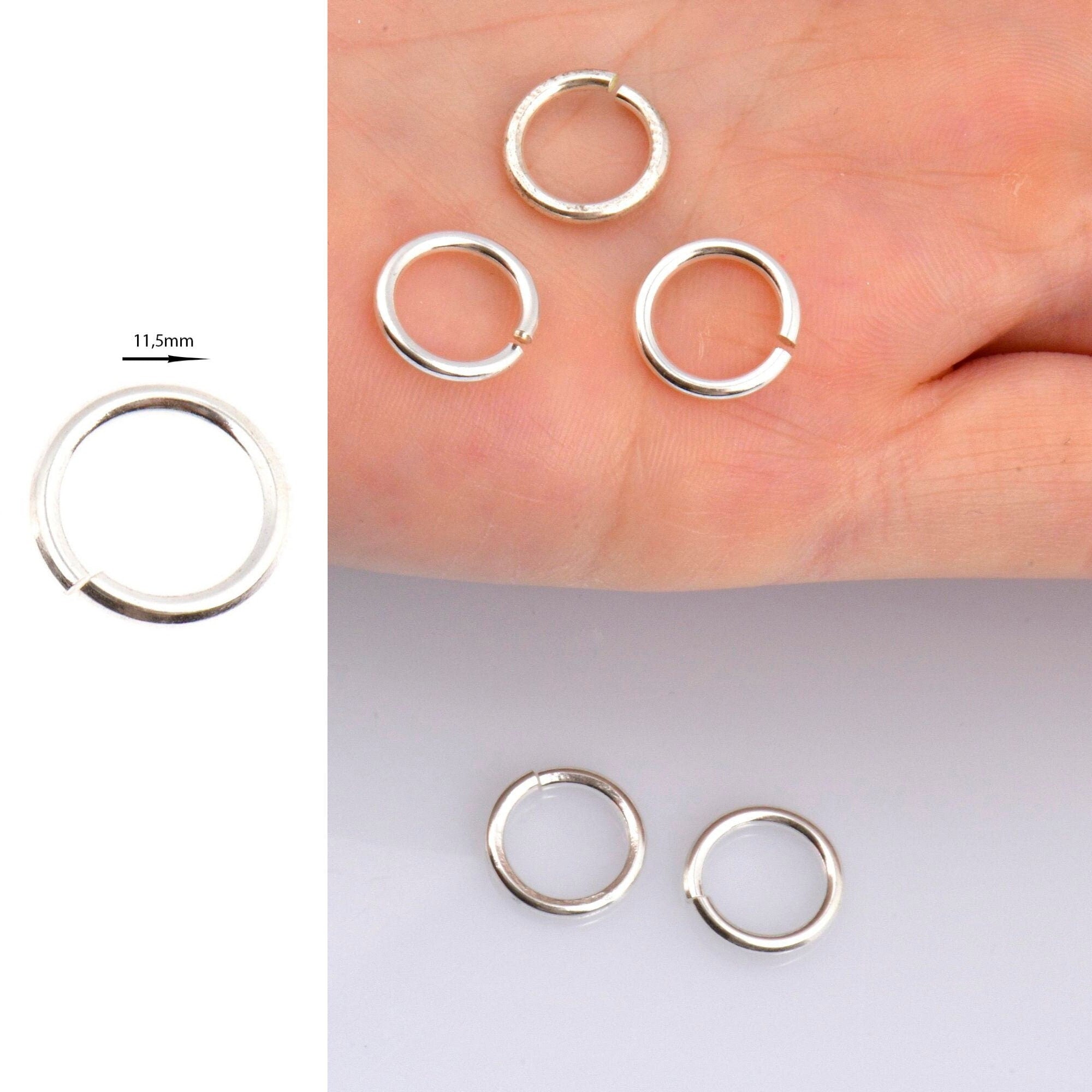 925 Sterling Silver High Quality Open Jump Rings, Solid Sterling Silver thick Open Rings, Jewelry Supplies, Findings, M68A-E