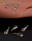925 Sterling Silver & 24K Gold Vermeil Filigree Dangle Charm, Rhombus Dangle Charm, Necklace Dangle Charm, Earrings Dangle Charm, S13V\S13