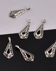 925 Sterling Silver & 24K Gold Vermeil Filigree Dangle Charm, Rhombus Dangle Charm, Necklace Dangle Charm, Earrings Dangle Charm, S13V\S13