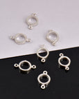 925 Sterling Silver & 24K Gold Vermeil Circle Connector Charms, Bezel Connector Charm, Round Connector Charm, Jewelry Making, S14V\S14